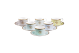 LIZZARD SUNRISE  SET 6 PCS. TEA CUP & SAUCER - CYLINDRIC SHAPE - 0,2 L