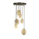 Miami Round 6 light Chandelier - Gold & White