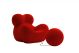 Serie UP 2000 - Armchair and ottoman - Red jersey