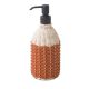 RATTAN AND MANGO LEATHER MANUAL HAND SANITIZER DISPENSER