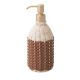 RATTAN AND MOCHA LEATHER MANUAL HAND SANITIZER D