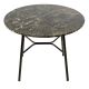 YUKI ROUND SIDE TABLE WITH BROWN EMPERADOR TOP # 1